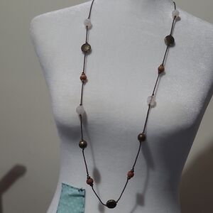 Elegant Brown and Gold Beaded Necklace